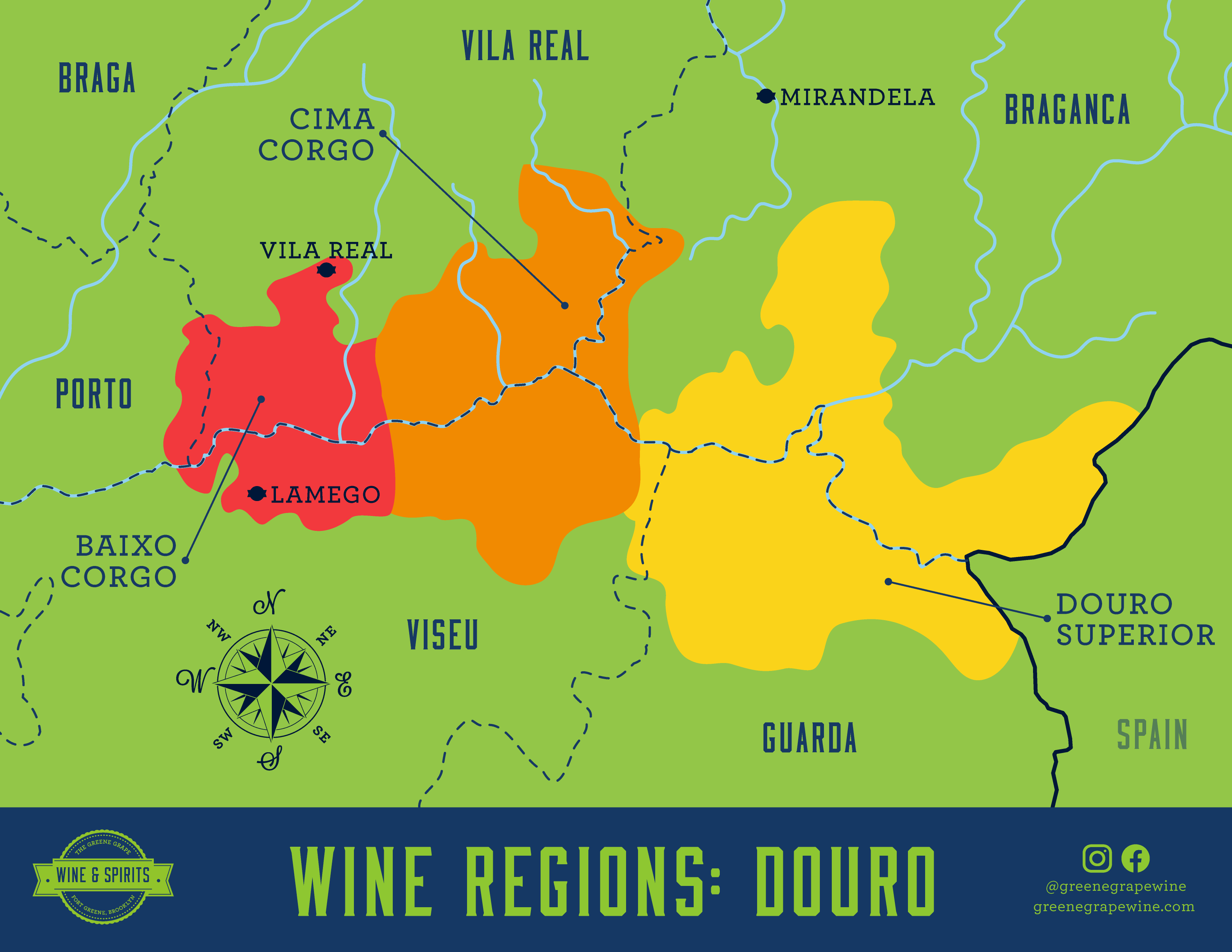 Douro Wine Region Map From The Greene Grape