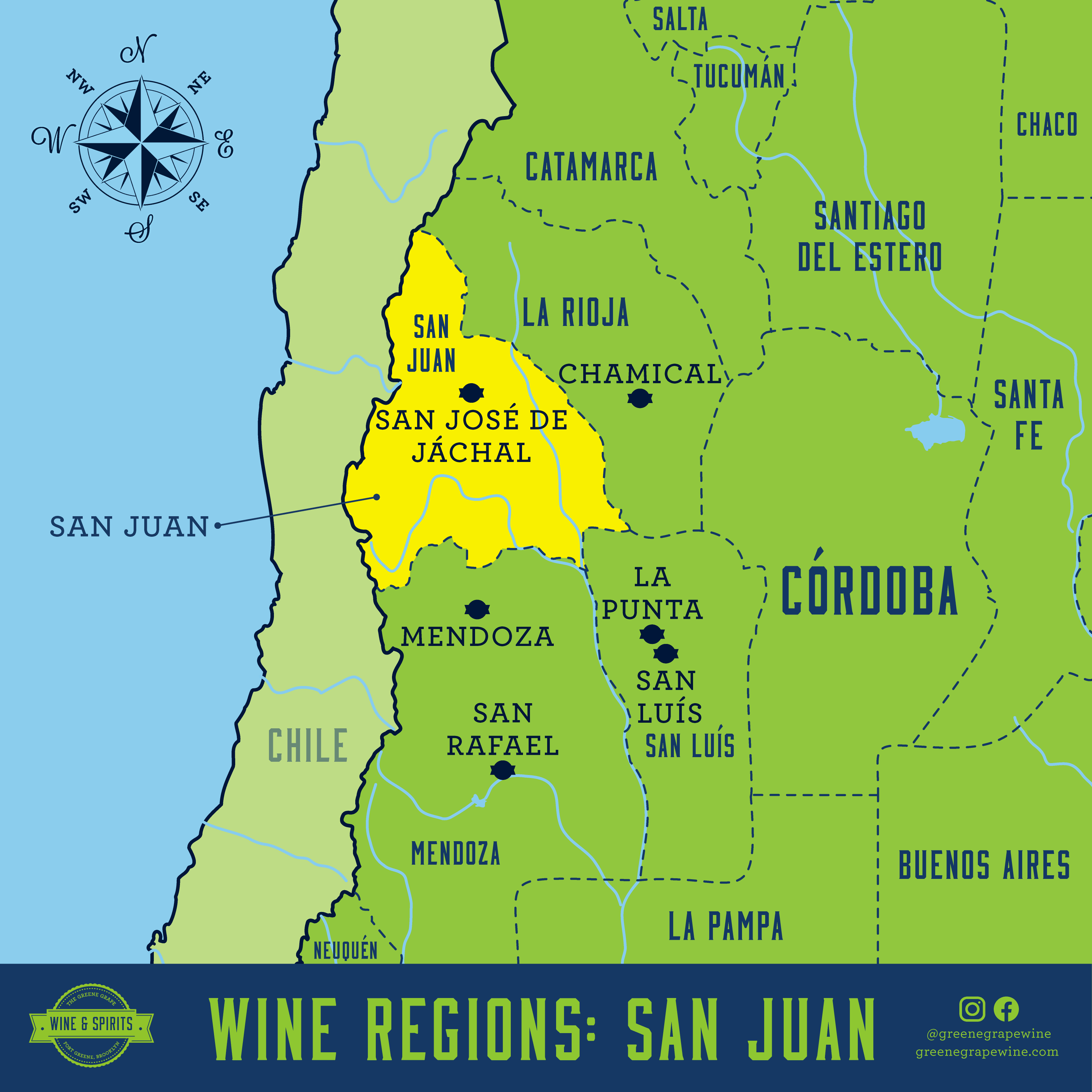 San Juan Wine Region Map From The Greene Grape