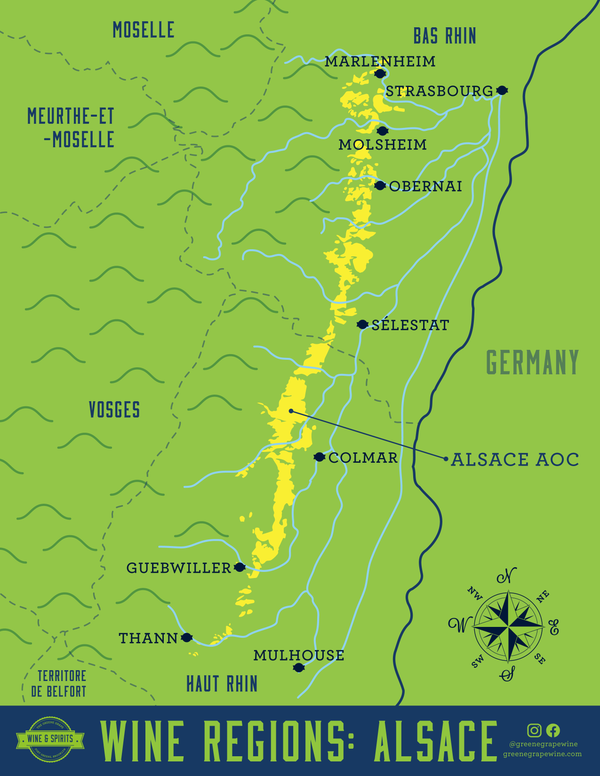 Alsace Wine Region Map From The Greene Grape