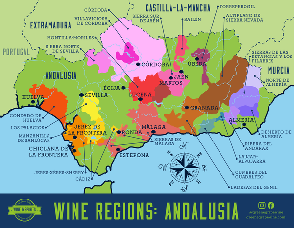 Andalucia Wine Region Map From The Greene Grape