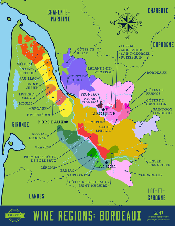 Bordeaux Wine Region Map From The Greene Grape