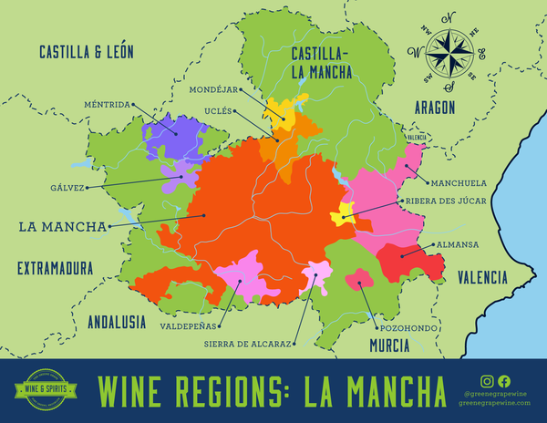 Castilla-La Mancha Wine Region Map From The Greene Grape