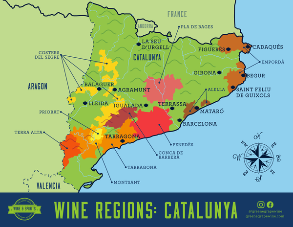 Catalonia Wine Region Map