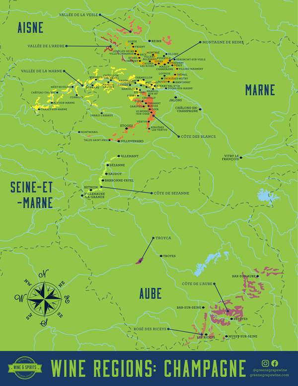 Champagne Wine Region Map From The Greene Grape