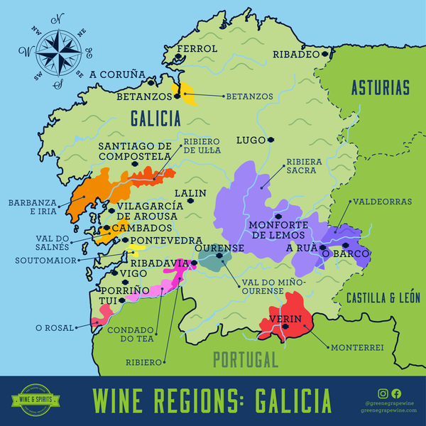 Galicia Wine Region Map From The Greene Grape