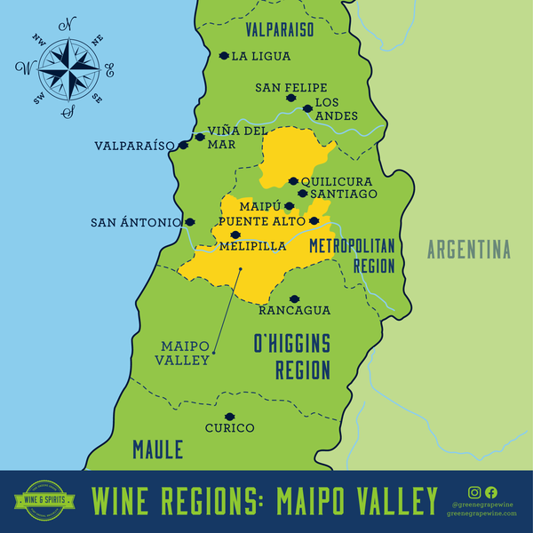 Maipo Valley Wine Region Map From The Greene Grape