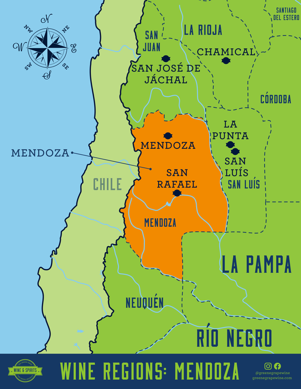 Mendoza Wine Region Map From The Greene Grape