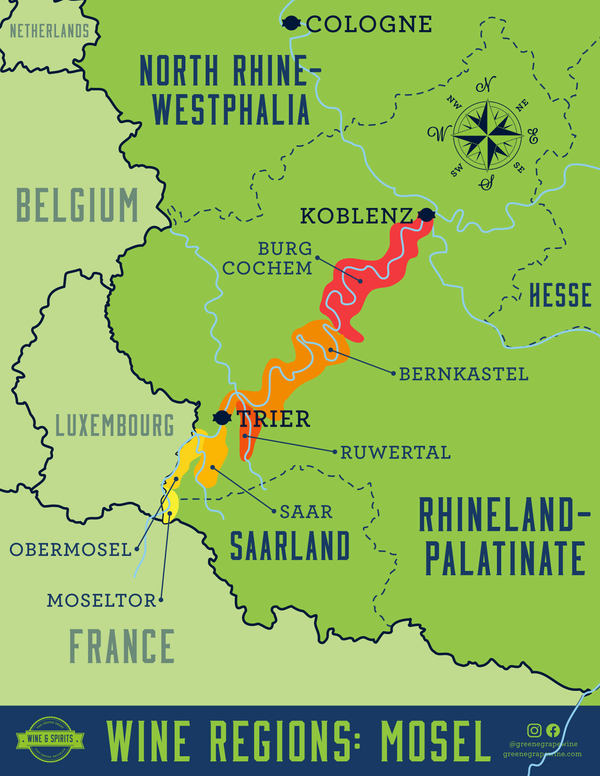 Mosel Wine Region Map From The Greene Grape