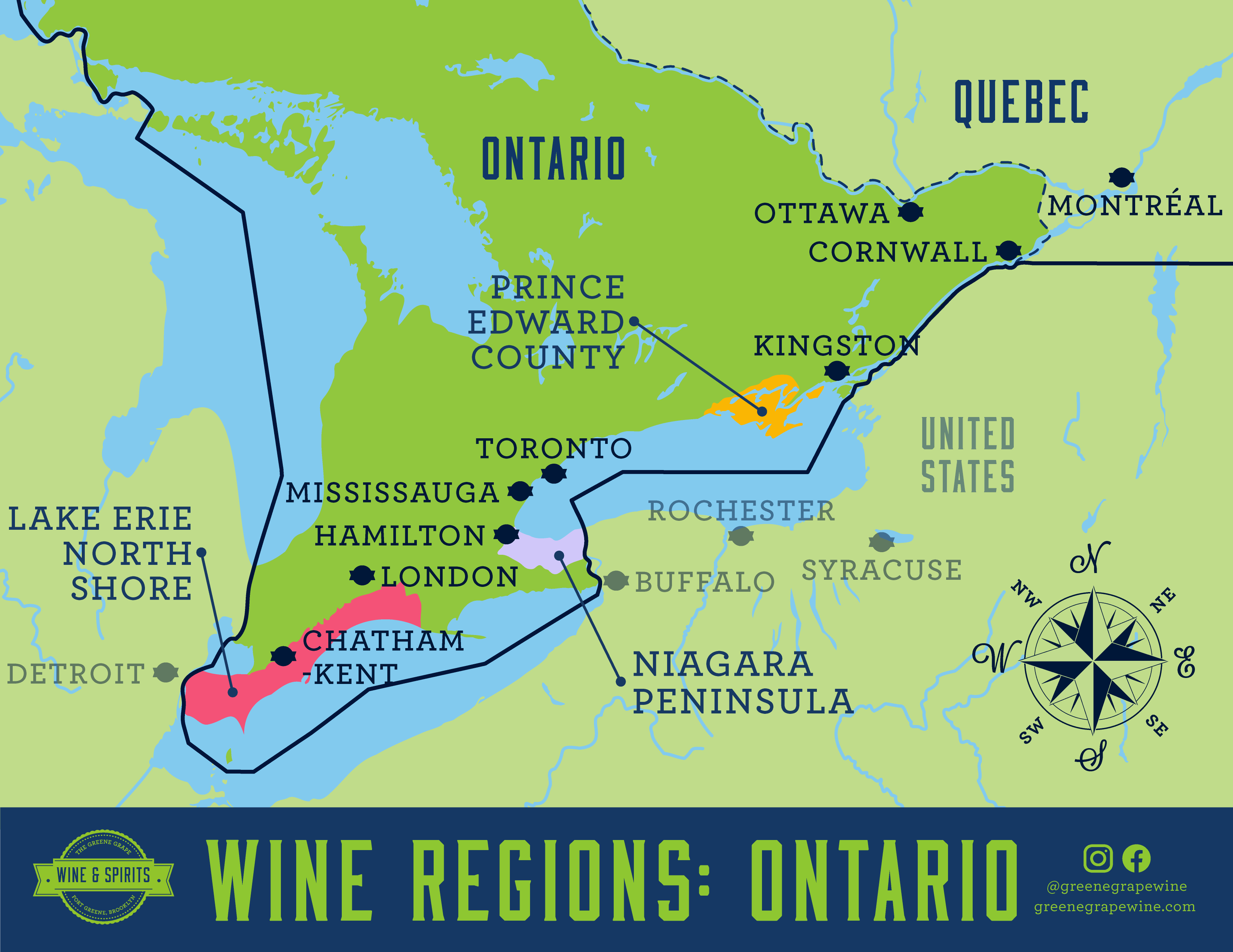 Ontario Wine Region Map From The Greene Grape